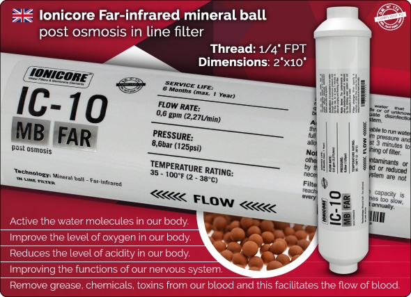 Ionicore BIO-FIR víztisztító energetizáló biokerámia szűrő